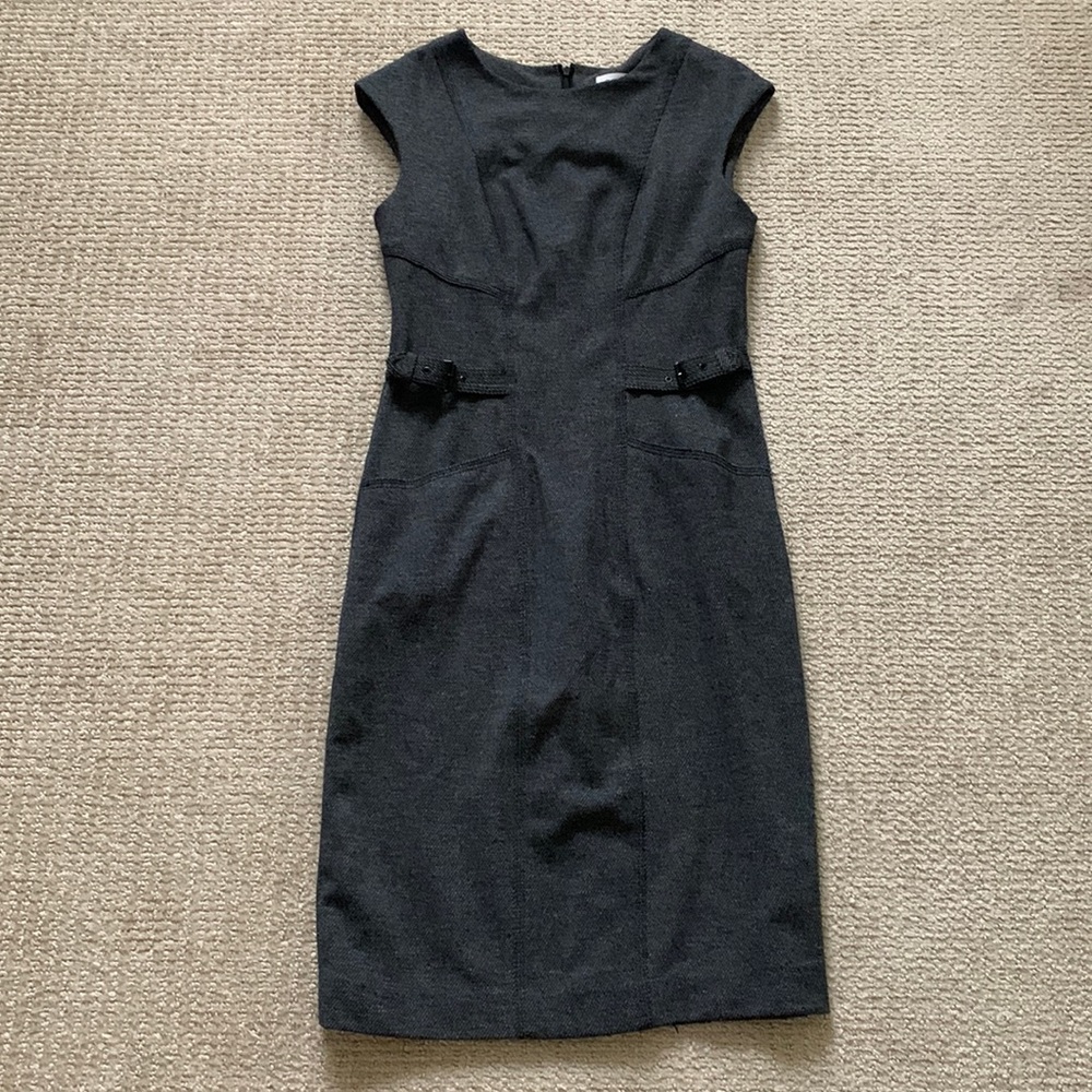 Calvin Klein size 4 dark grey dress with buckle